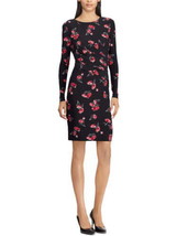 American Living Womens Floral Print Jersey Dress Size 4 Color Black/Red - £125.92 GBP