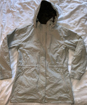 REI Co-op Belltown Rain Jacket  Womens Tan M Hooded Full Zip Pockets - £31.18 GBP