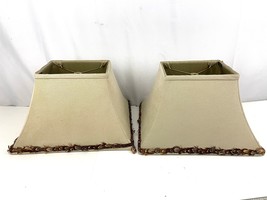 VTG Set of 2 Frederick Cooper Rectangle Lamp Shades 9&quot; Tall Feather  - £43.83 GBP