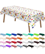 Happy Birthday Plastic Tablecloths 2 Pack Rainbow Disposable Table Cover... - $9.71