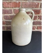 Primitive Stoneware Whiskey Bottle Antique Salt Glaze Pottery Gallon Jug... - $203.65 CAD