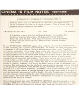 1956 Cinema 16 Film Notes Twentieth Century Hawks Season 11 Nov Original... - $560.63 MXN