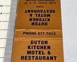 Matchbook Cover  Dutch Kitchen &amp;  Restaurant  Tallahassee, FL  gmg. Unst... - £9.73 GBP