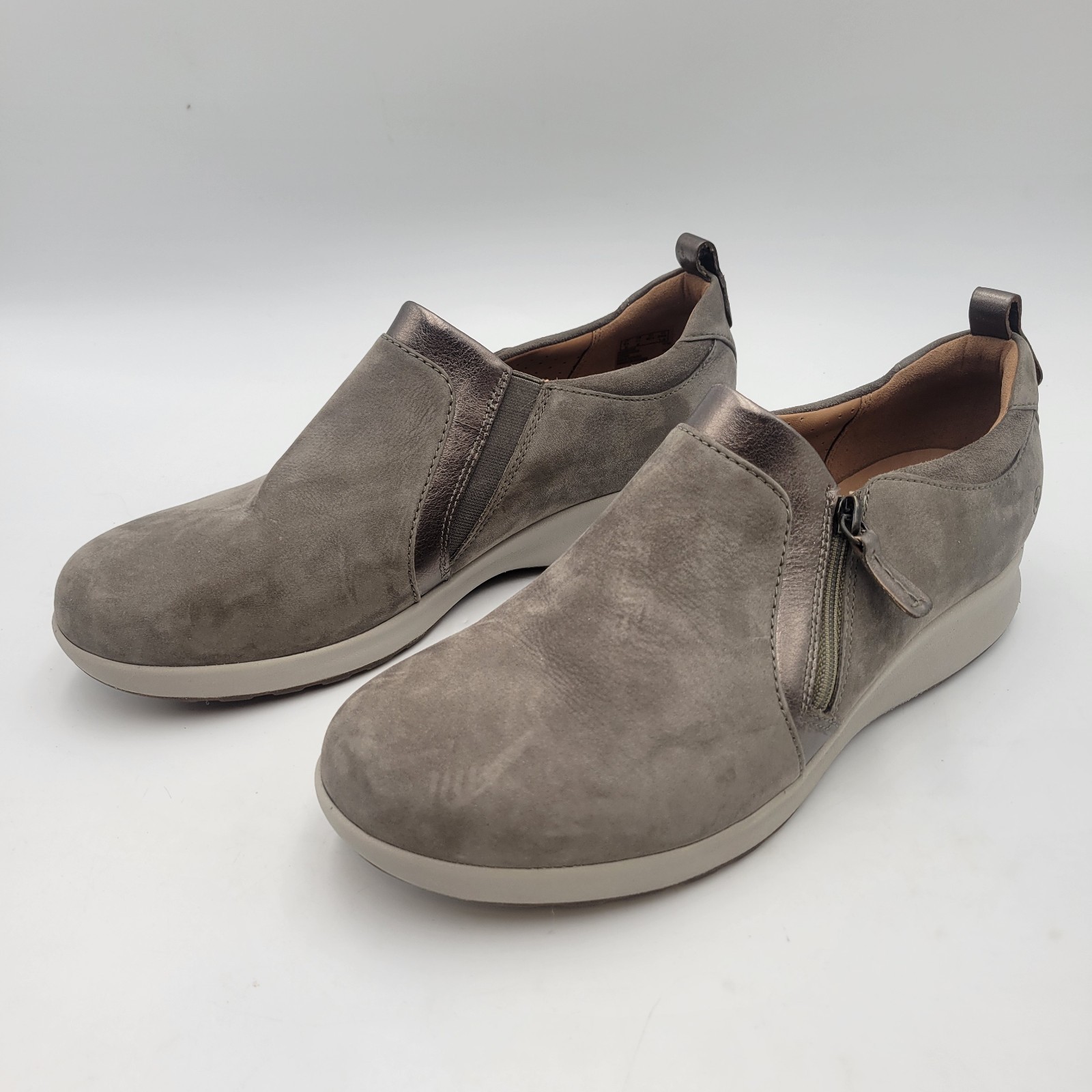 Clarks unstructured Side-Zip Slip-On Shoes Un.Adorn Zip Taupe 8.5 M Item image 2