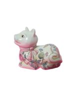 Vintage Fine Porcelain Cat Figurine Laying Down Hand Painted 8&quot;L x 7&quot;T - £15.54 GBP