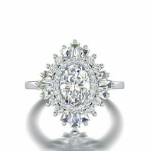 1.00 Carat Oval Cut Diamond Wedding Engagement Ring 14k White Gold Finish - £71.40 GBP