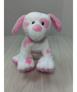 Ty  Pluffies Baby Pups pink white Plush tylux puppy dog stitched eyes - $19.79