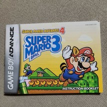 Super Mario Advance 4 &quot;Mario Bros 3&quot; (Gameboy Advance) GBA Manual Only.. NO GAME - £6.26 GBP