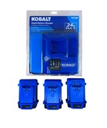 NEW - 3 Pack Kobalt 24V Lithium Ion 4.0 Ah Battery &amp; Charger Kit - #1102357 - $222.43 CAD