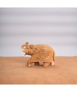 Handcrafted Wooden Jali Lawazma Carving Elephant, a Majestic Sculpture F... - £54.12 GBP