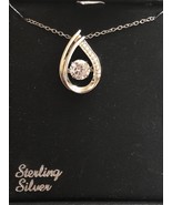 Sterling Silver White CZ Teardrop Pendant Necklace - $81.99 CAD