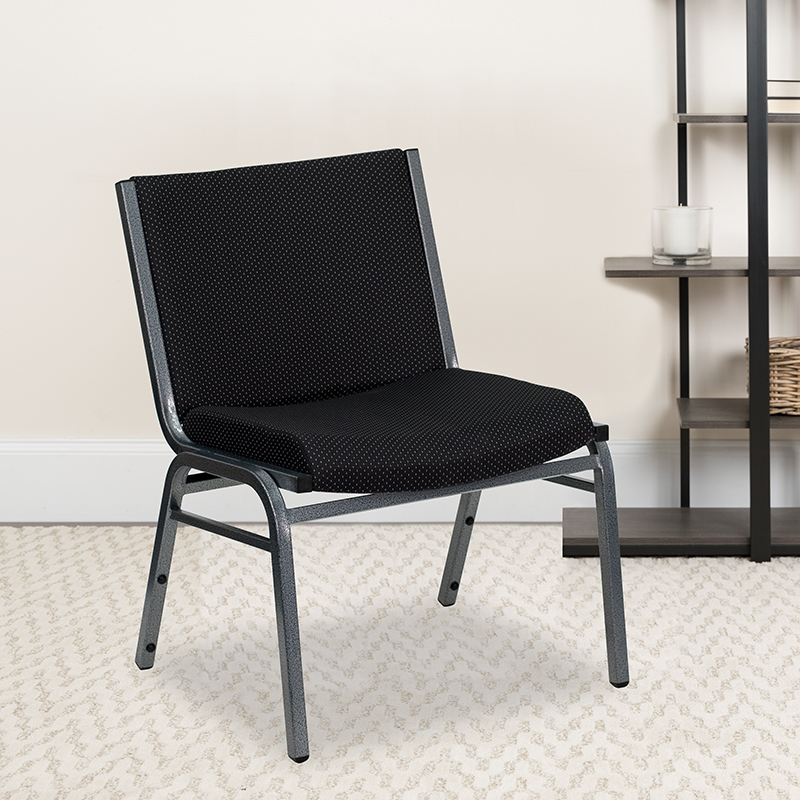 Black Fabric Stack Chair XU-60555-BK-GG