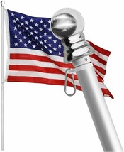 Tangle Free Spinning Flag Pole Aluminum 6FT Durable Rust Free Wind Resistant USA - £18.41 GBP+