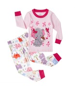 Toddler Girls 100% Cotton Elephant Pajamas Set Baby Casual Style PJs Siz... - $212.01 MXN