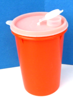 Vintage Tupperware Orange Canister Pitcher 321 with Pour Lid 563-2 USA - £6.21 GBP