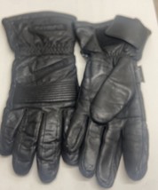Olympia Black Leather Wind Tex Motorcycle Gloves Mens Large All Season - £14.56 GBP