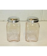 New Pale Pink Depression Style Glass Salt and Pepper Shakers Embossed Retro - £12.78 GBP