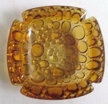 Vintage Blenko Mid-Century Amber Color Pebble Stone Design Glass Ashtray... - $25.00