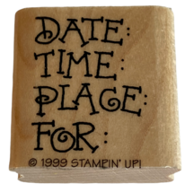 Stampin Up Rubber Stamp RSVP Party Date Time Place For Invitation Card Making - £2.35 GBP