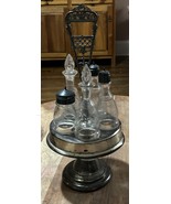 Vintage Roger Smith Silver Plate Cruet Salt Pepper Condiment Set Stand R... - $1,948.20 MXN