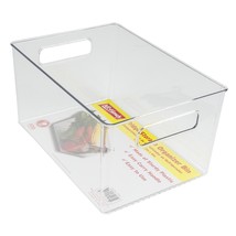 Clear Large Plastic Fridge Organizer Bin With Handle  Perfect For The Pantry, Ki - $33.99