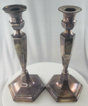 Antique Gorham Silverplate Candlesticks 1914 1913 Candle Holders - $61.25