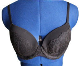 Auden The Icon Black/Black Lace Full Coverage Lightly Padded Underwire Bra ~36A~ - £9.74 GBP