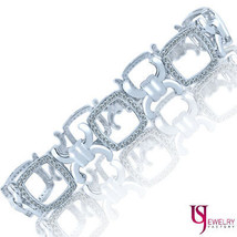 Femmes Xoxo Bracelet Lien 1.73 Carats Diamant Rond 14k Blanc Solide Or - £2,525.85 GBP