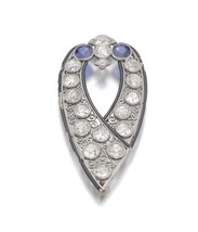 2 ct Diamond 50 Cent Sapphire 925 Sterling Silver Brooch - £184.29 GBP