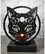 Wicca Phases of The Moon Celestial Black Cat Metal Votive T-Lite Candle ... - €20,45 EUR