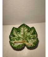 Andrea By Sadek Small Ceramic Green Grape Leaf Shaped Candy Dish/Trinket... - $9.89