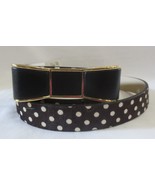 NWT KATE SPADE  LEATHER BOW BELT POLKA DOT BROWN IN THE LOOP SZ L MSRP $70 - £31.42 GBP