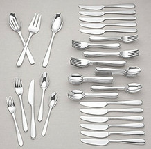 Lenox Haven 75-Piece Stainless Flatware Set Service For 12 New - £186.88 GBP