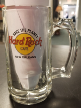 Hard Rock Cafe New Orleans Beer Stein Clear Glass Mug &quot;Save the Planet&quot; ... - £12.84 GBP