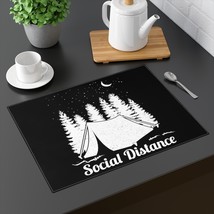 Black and White Social Distance Humor Tent Print Placemat | 100% Cotton | Dining - £18.11 GBP