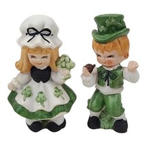 Lefton Vintage St. Patrick&#39;s Irish Lasses Pair Shamrocks Estate RARE - $27.99
