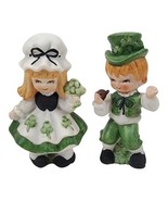 Lefton Vintage St. Patrick&#39;s Irish Lasses Pair Shamrocks Estate RARE - $27.99