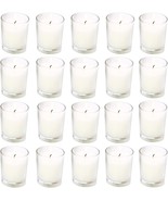 20 Pack Warm White Unscented Clear Glass Filled Votive Candles Hand Pour... - £28.20 GBP