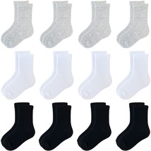 Boys&#39; Crew Socks 12 Pairs Cotton Athletic Socks For Toddlers Boys Girls(... - £26.58 GBP