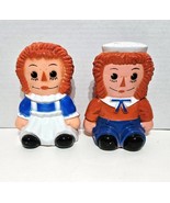 Vintage Raggedy Ann and Andy 6.5&quot; Plastic Piggy Banks IMCO - $355.52 MXN