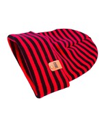 HAAKWEAR Classic RORO Cuffed Beanie / Hat - Black / Red, Made in USA - $29.00