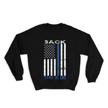 Back The Blue : Gift Sweatshirt For Police Officer Support Policeman USA... - $28.95