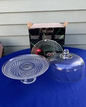 Anchor Hocking Wexford cake plate w/ dome crystal clear combo with origi... - €33,89 EUR