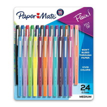 Paper Mate Flair Felt Tip Pens, Medium Point, Assorted Colors, 24 Count - £31.64 GBP