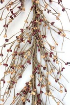 EV-C25 Primitive Pip Berry Garland in Mustard and Burgundy Color - 60 inches Flo - £13.38 GBP