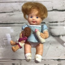 Vintage 1987 Bandai Tiny Blessings Sarah Baby Doll Figure With Toy And Bottle - £7.90 GBP