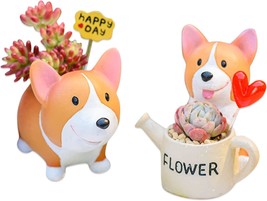 Cute Animal Planters Dog Succulent Planter Funny Cartoon Corgi Shaped Plant Pots - $31.92