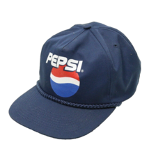 VTG Pepsi Cola Navy Blue Adjustable Snapback Hat Baseball Cap - $11.59