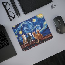 Artistic Cats Desk Mouse Pad, Cat Lover Gift, Office Decor, Pet Lover Gi... - $19.63 CAD
