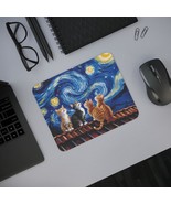 Artistic Cats Desk Mouse Pad, Cat Lover Gift, Office Decor, Pet Lover Gi... - $19.64 CAD